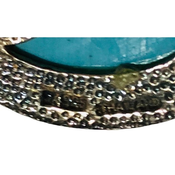 Sterling Silver SX 925 Thailand teardrop Shape Turquoise Dangle Earrings Hook - Picture 8 of 8